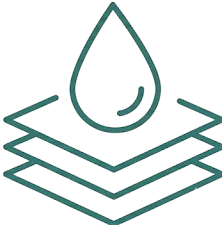 Waterproof absorbent layers drop icon
