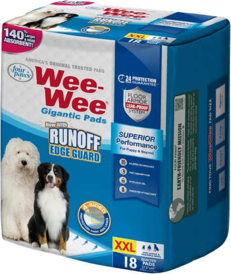 Pee Pads for Dogs with Runoff Barrier Edge Guard Protection
